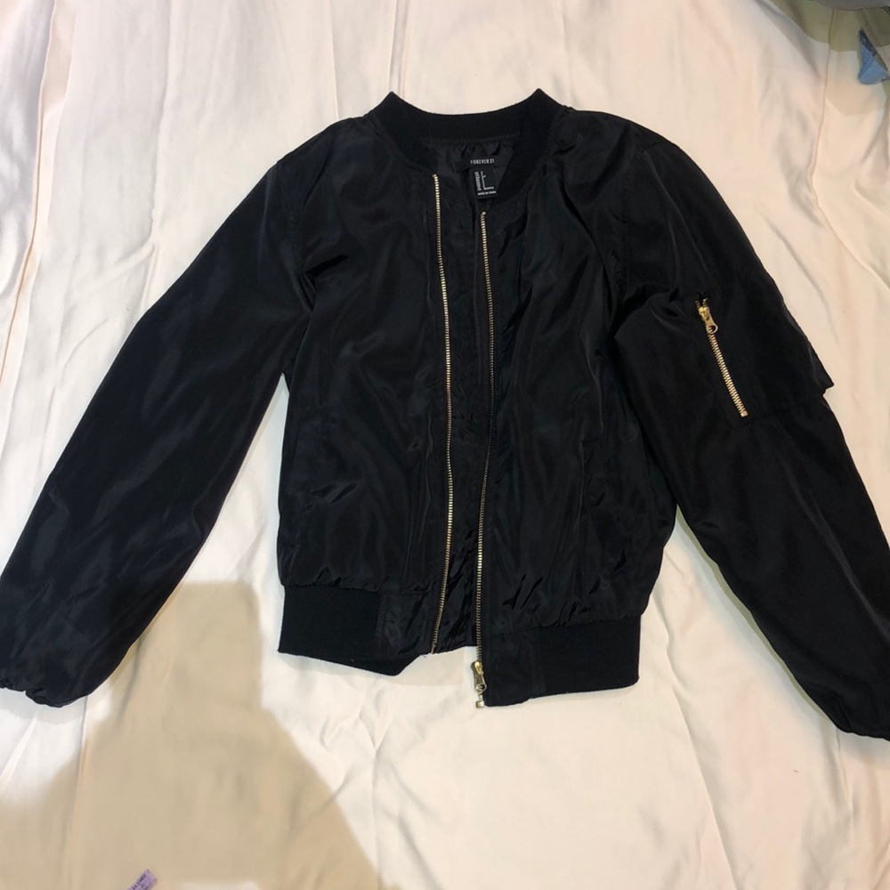 Black Forever 21 Bomber Jacket